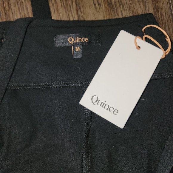 Quince Organic Cotton Maternity Overalls NWT Black Med - Picture 4 of 6